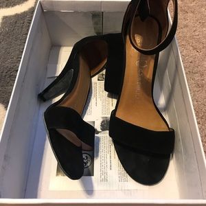 Jeffrey Campbell “Foxtrot” black suede sandal